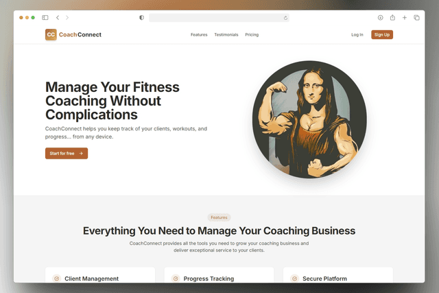 Captura de pantalla del proyecto CoachConnect