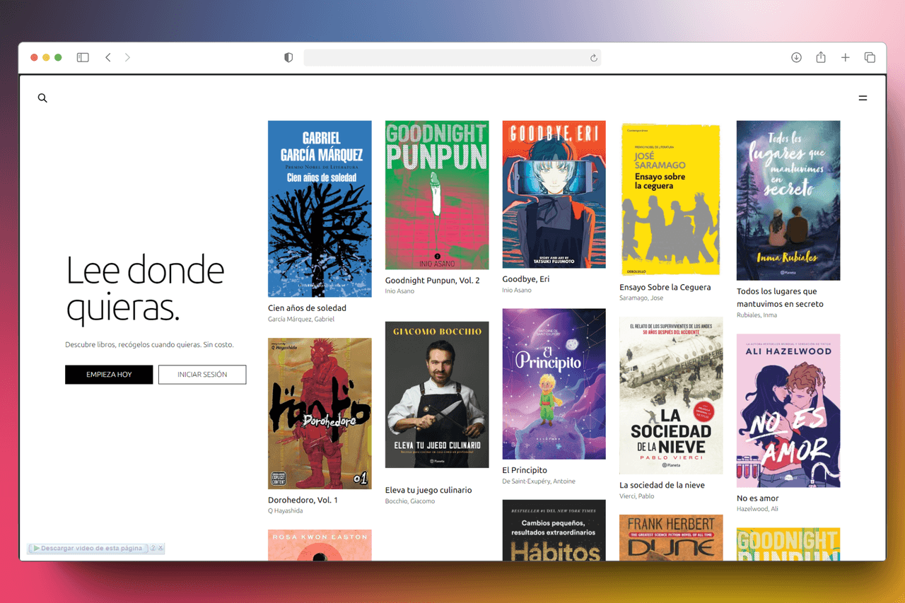 Captura de pantalla del proyecto BIBLIOTECA